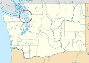 The location of Whidbey island